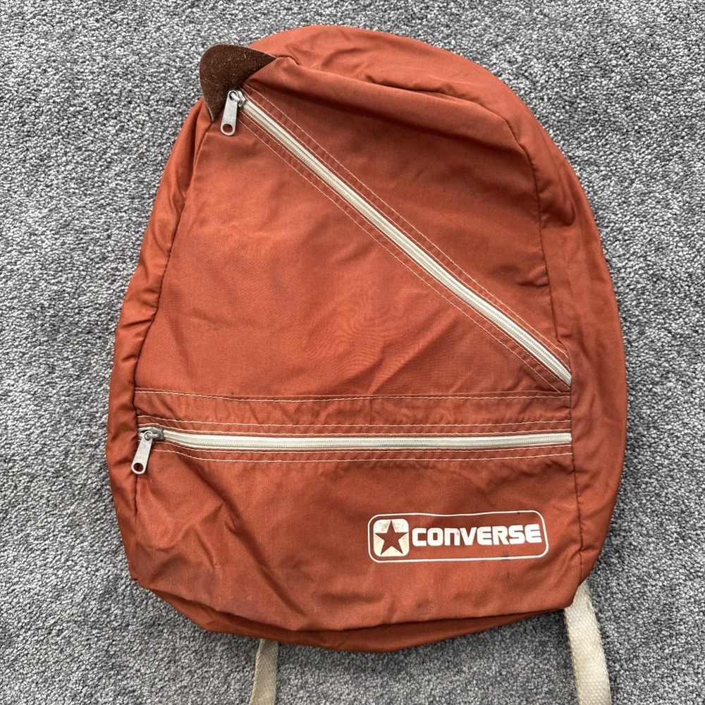 Vintage 70s 80s Converse All Star Crossbody Back Pack Bag Red Zip